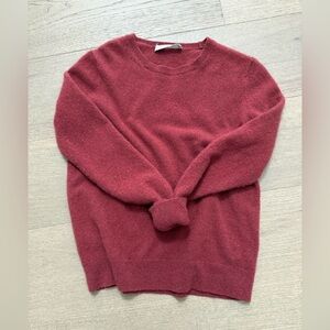 Everlane 100% Cashmere Crewneck Sweater | Burnt Red Sienna | Size M
